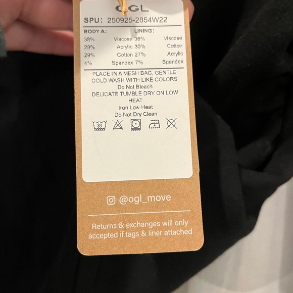 OGL Black Long-Sleeve Square Neck Top - Picture 2 of 4